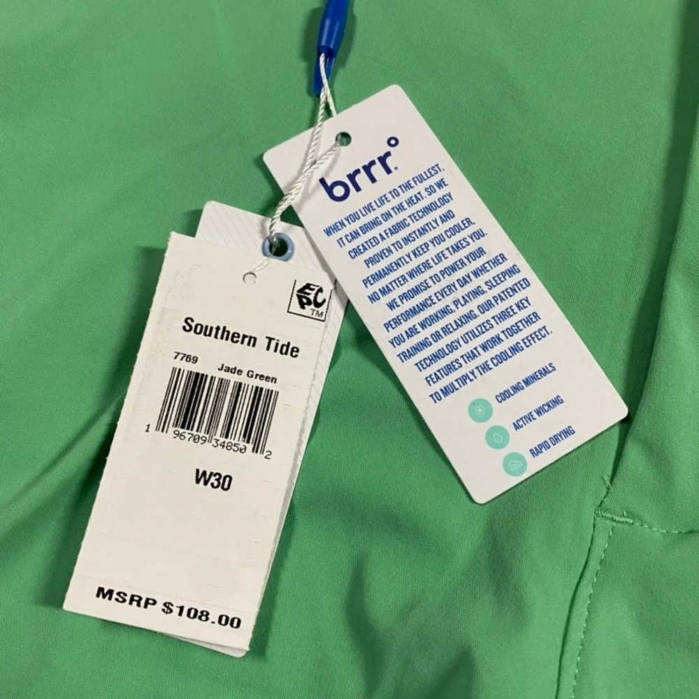 Southern Tide Shorts Mens 30 Green Brrr Performance 8